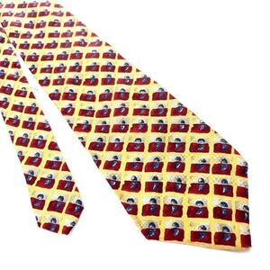 Altea Light Yellow Silk Tie‎ Woven Geometric Knit